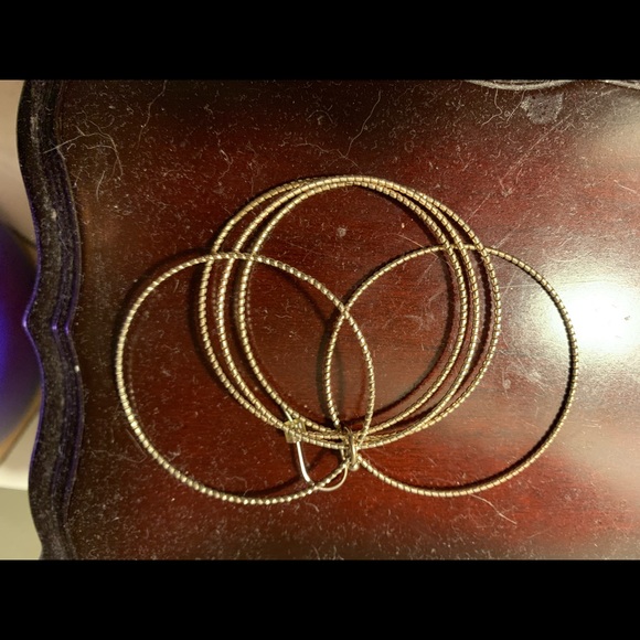 EUC multi hoop gold tone earrings - Picture 6 of 6